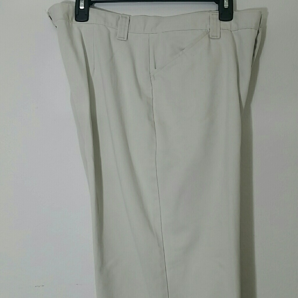 Pants Straight leg khaki flat front tan beige